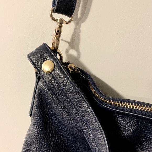 Gen. Leather Bag X Sam & Kate by Park Avenue. Navy Blue Colour + Leopard Print - Picture 4 of 7